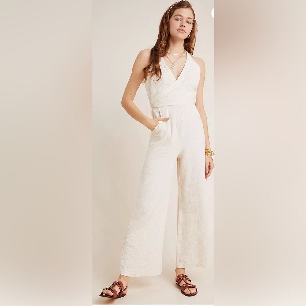 NWT‎ Anthropologie Demi Textured Jumpsuit, Size 0